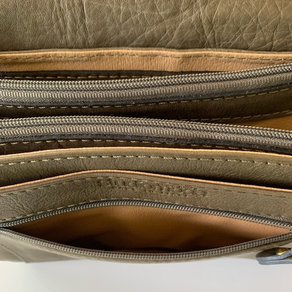 Studio Moda Crossbody Bag Olive Green Leather New - Picture 8 of 16